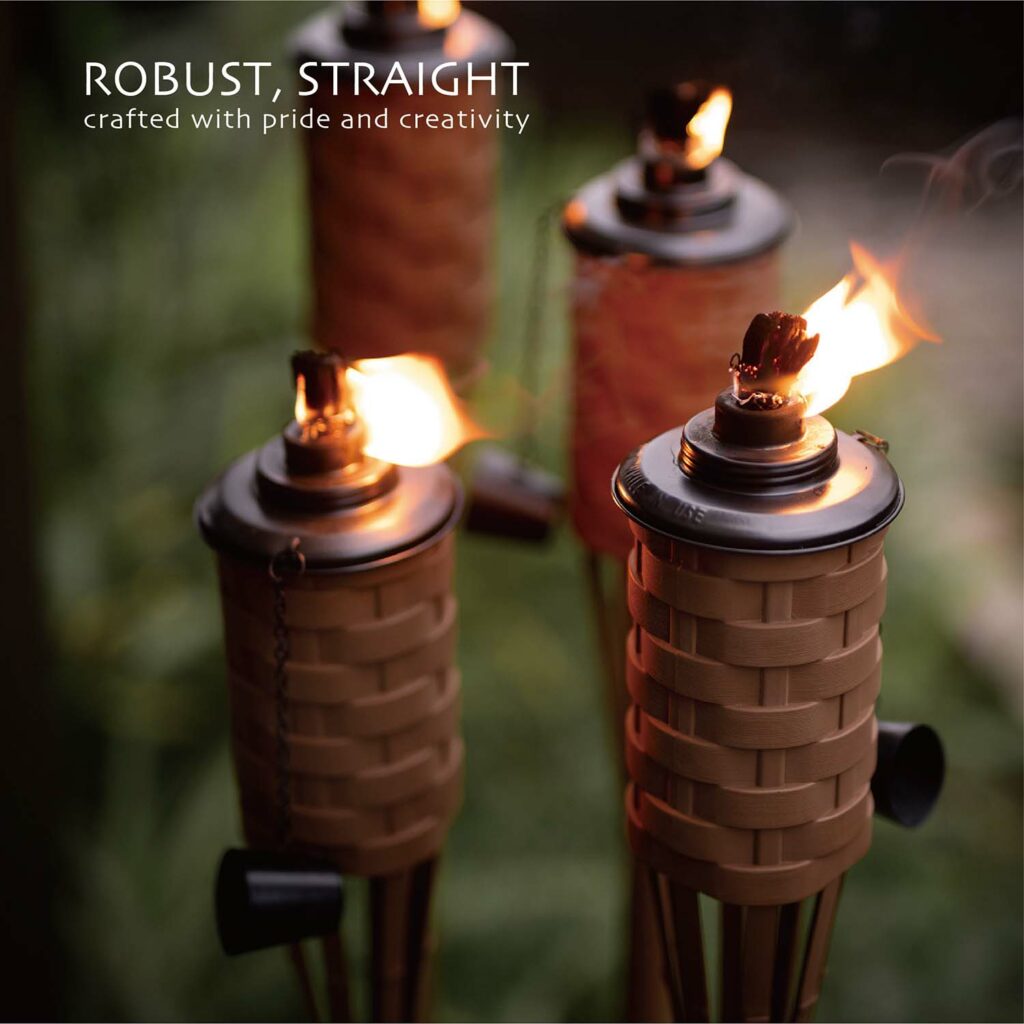 ONETHATCH® Bamboo Torch (Brown) | Citronella Tiki Torches