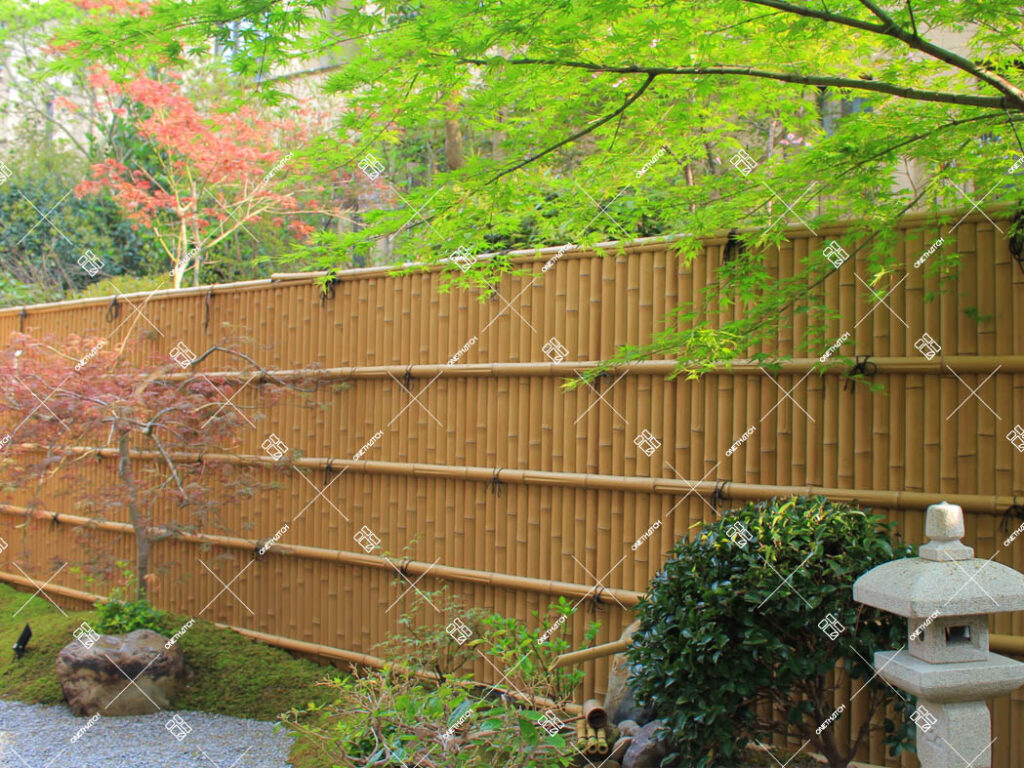 bamboo fences installed on spa