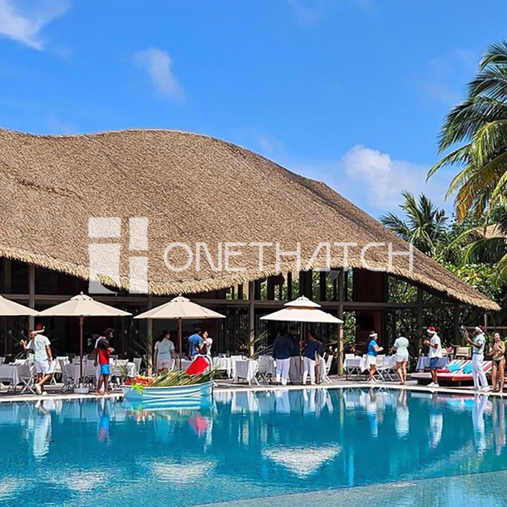 fire-rated synthetic thatch roofing for hotels maldives