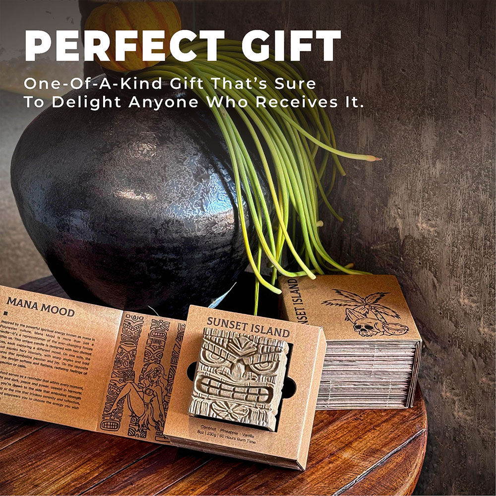 tropical scented tiki candle for home tiki bar decor